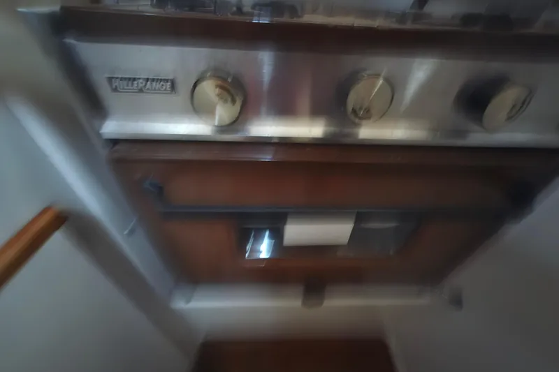 Slide: The Image of Galley stove in 1980 Pearson 365 Sloop sailboat interior. - 55