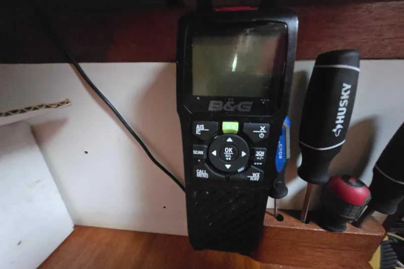 Slide: The Image of B&G marine radio and tools on a Pearson 365 Sloop, 1980 model. - 58