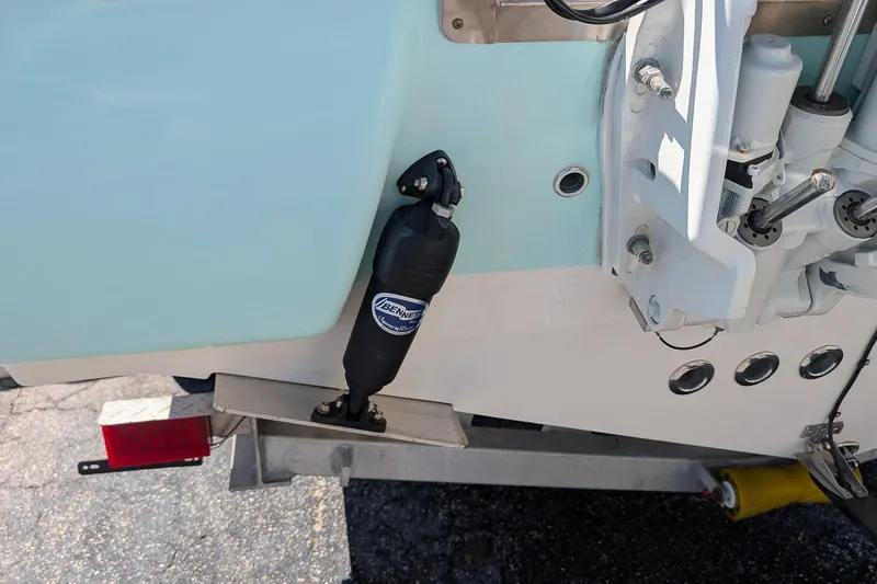 Slide: The Image of 2023 Key West 263 FS boat with Bennett trim tab system on trailer. - 5
