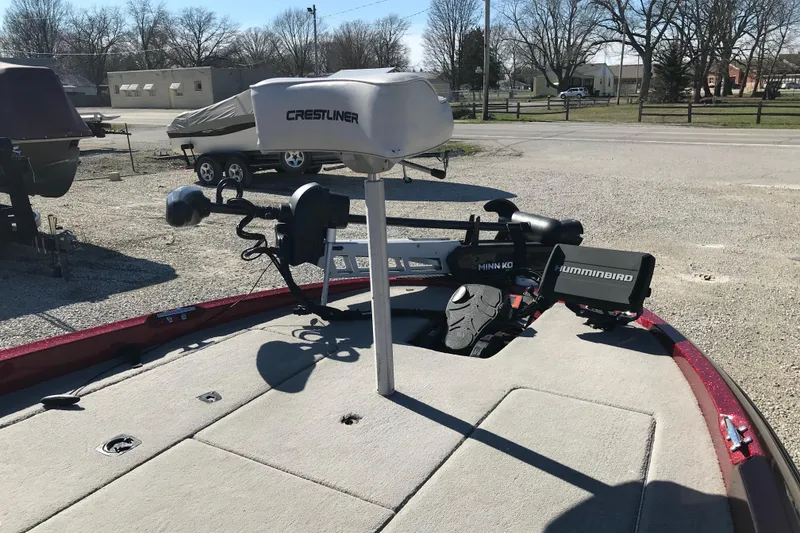 Slide: The Image of 2008 Triton 18 Explorer boat with Minn Kota trolling motor and Humminbird fish finder. - 8