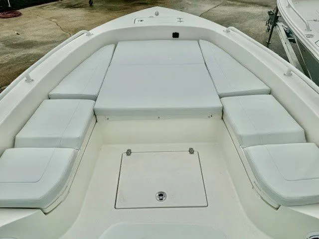 Slide: The Image of Interior view of 2025 Pathfinder 2600 TRS boat deck. - 33