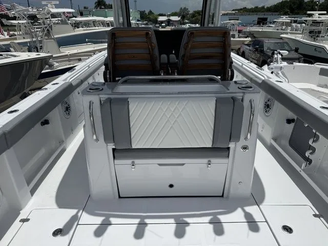 Slide: The Image of Interior view of Everglades 315 Center Console boat, 2026 model. - 33