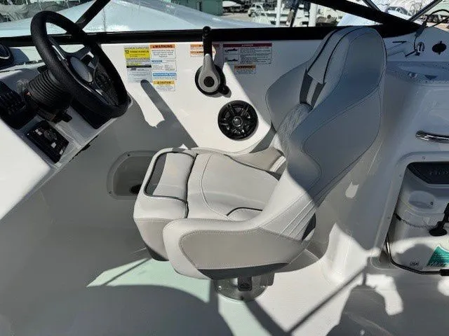 Slide: The Image of Interior of 2026 Hurricane SunDeck 2400 OB with helm seat. - 28