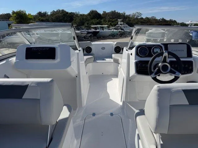 Slide: The Image of Interior view of the 2026 Hurricane SunDeck 2050 OB boat. - 31