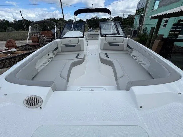 Slide: The Image of Interior of the 2026 Hurricane SunDeck 235 OB boat. - 27