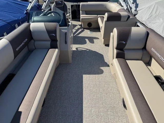 Slide: The Image of Interior of 2026 Bennington 21SL pontoon boat with comfortable seating. - 24