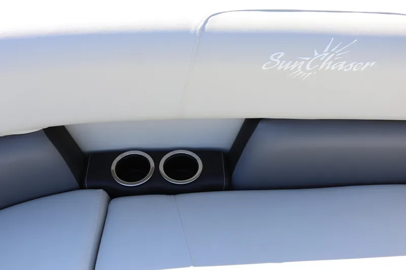 Slide: The Image of 2023 SunChaser Vista 20 Fish boat seat with dual cup holders. - 40