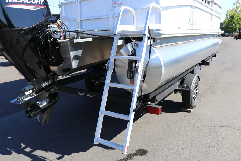 Slide: The Image of 2023 SunChaser Vista 20 Fish pontoon boat with Mercury engine and trailer. - 41