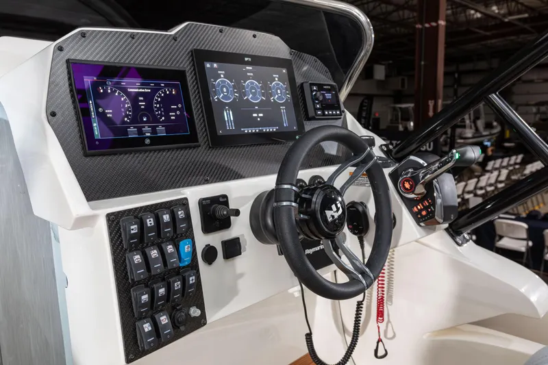 Slide: The Image of Cockpit of 2025 Nuova Jolly Prince 38 Sport Cabin with advanced navigation displays. - 18