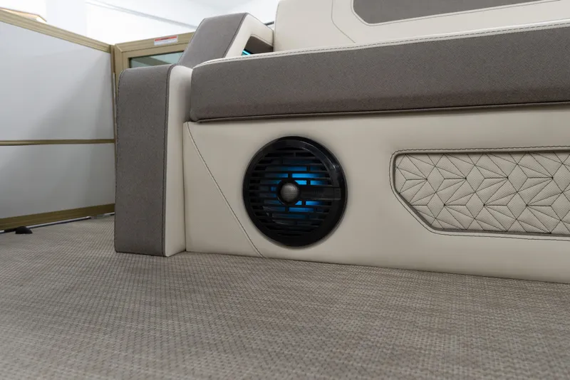 Slide: The Image of 2026 Alera M23Q interior with speaker and quilted panel design. - 19