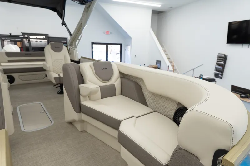 Slide: The Image of 2026 Alera M23Q boat interior with luxurious seating and modern design. - 5