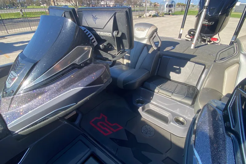 Slide: The Image of 2020 Skeeter FXR20 Limited boat interior with advanced navigation system and comfortable seating. - 19