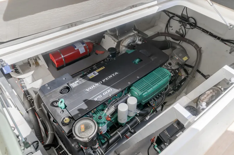 Slide: The Image of Engine compartment of 2019 Beneteau Gran Turismo 46 with Volvo Penta IPS 600 engine. - 42