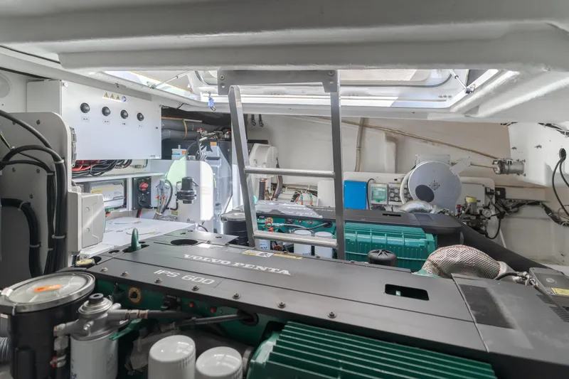 Slide: The Image of Engine room of 2019 Beneteau Gran Turismo 46 with Volvo Penta IPS 600 engines. - 45