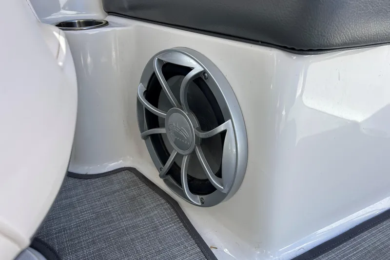 Slide: The Image of Speaker detail on 2017 Chaparral 227 SSX Surf boat interior. - 17
