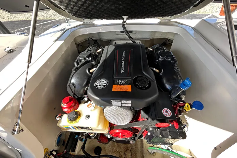 Slide: The Image of Engine compartment of 2017 Chaparral 227 SSX Surf with Volvo Penta 300 V8 engine. - 23