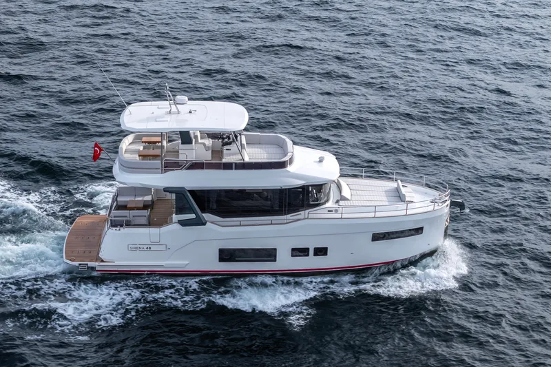 The Image of Modern Sirena 48 yacht cruising on open sea, 2027 model. - 0