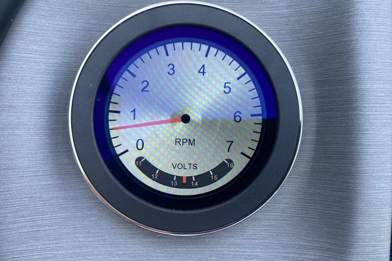 Slide: The Image of Tachometer and voltmeter on 2025 JC Sporttoon 26TT dashboard. - 21