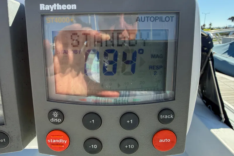Slide: The Image of Raytheon ST4000+ autopilot display on a 2000 Catalina 36 MkII sailboat. - 10