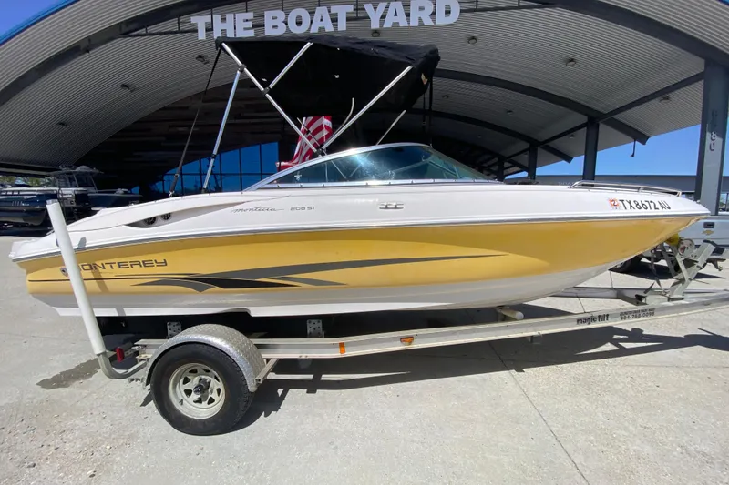 Slide: The Image of 2003 Monterey 208SI Montura boat on trailer at The Boat Yard. - 3