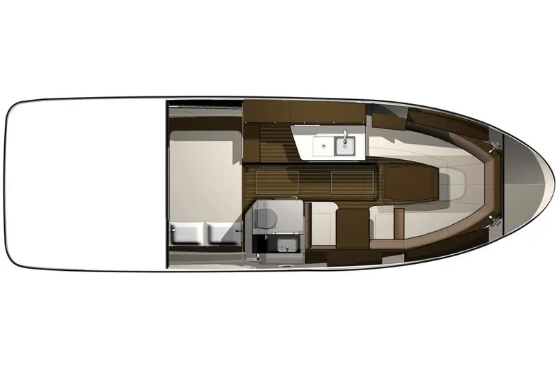 Slide: The Image of Manufacturer Provided Image: Top view layout of 2016 Sea Ray 310 Sundancer cabin interior. - 41