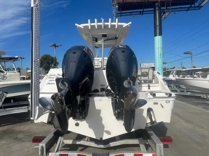 Slide: The Image of 2022 Sea Fox 268 Commander with dual outboard engines. - 10