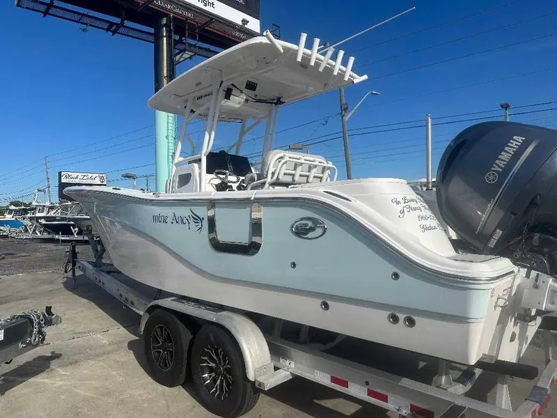 Slide: The Image of 2022 Sea Fox 268 Commander boat on trailer with Yamaha engine. - 5