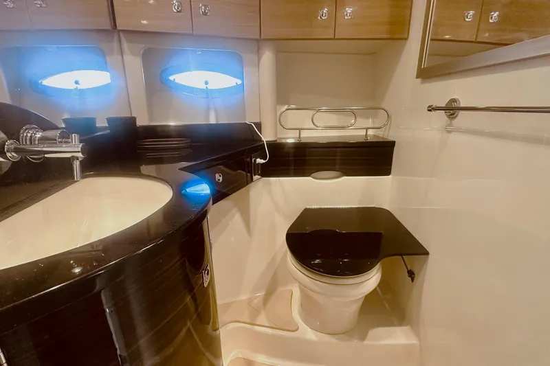 Slide: The Image of Luxurious bathroom interior of 2012 Formula 45 Yacht with modern fixtures and elegant design. - 24