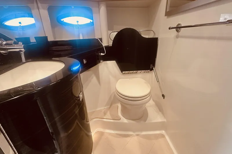 Slide: The Image of Luxurious bathroom in 2012 Formula 45 Yacht with modern fixtures and elegant design. - 26