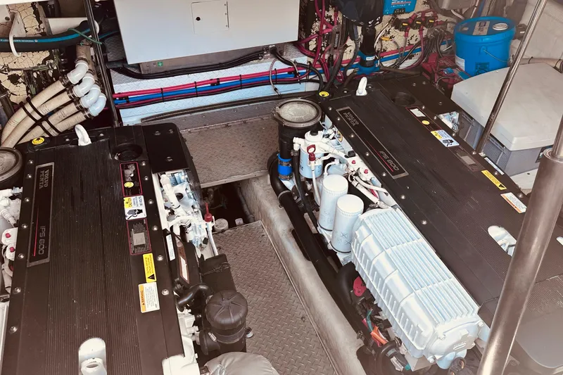 Slide: The Image of Engine room of a 2012 Formula 45 Yacht, featuring dual Volvo IPS 600 engines. - 34