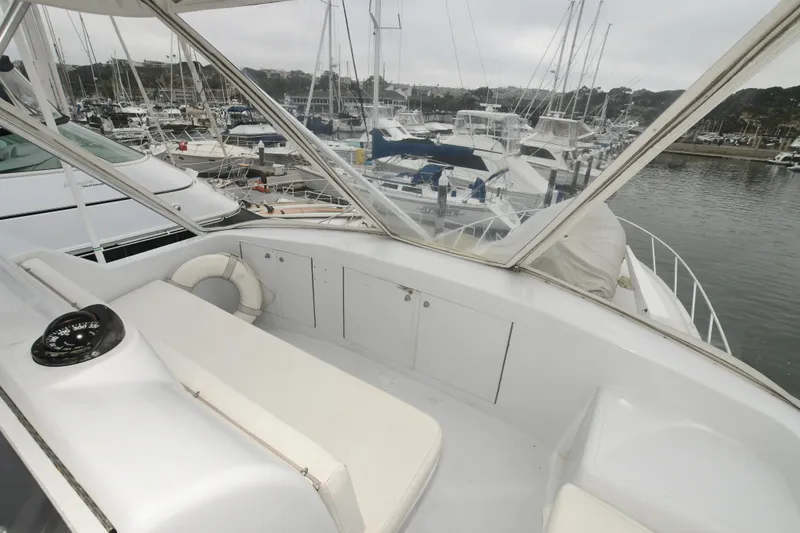 Slide: The Image of 2001 Hatteras 50 Convertible yacht interior view at marina. - 30