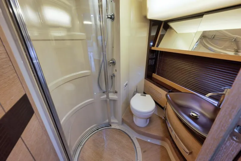 Slide: The Image of Luxurious bathroom in 2012 Azimut 64 yacht with modern shower and sleek fixtures. - 34