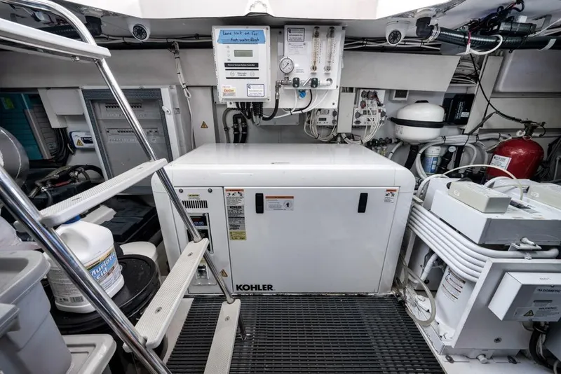 Slide: The Image of Engine room of 2012 Azimut 64 yacht with Kohler generator and equipment. - 44