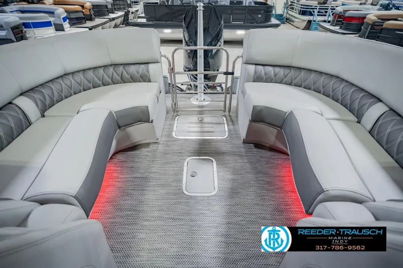 Slide: The Image of Luxurious interior of 2022 Bennington 23 QXFBA pontoon boat with elegant seating. - 33