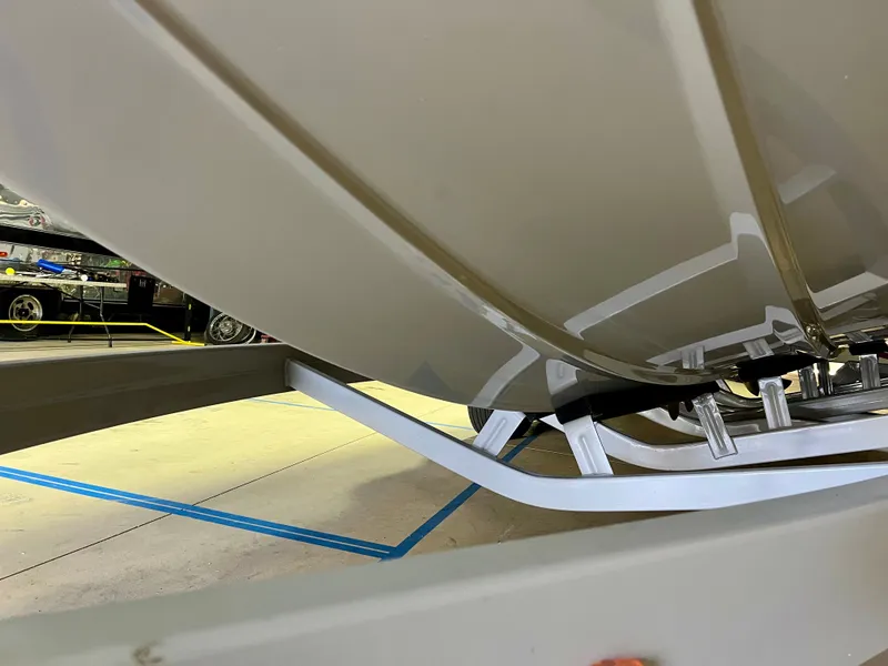 Slide: The Image of Underside of a 2021 Supra SE 450 boat on a trailer. - 41