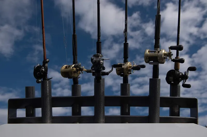 Slide: The Image of Manufacturer Provided Image: Fishing rods on a Duckworth 21 Discovery boat, 2026. - 4