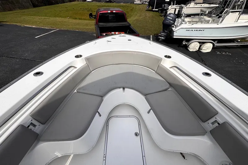 Slide: The Image of 2020 Cape Horn 27 XS boat interior with spacious seating and modern design. - 31