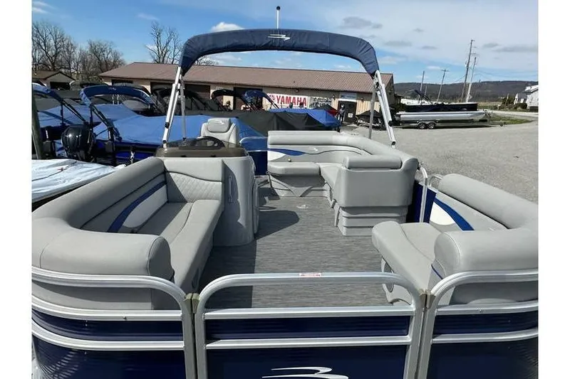 Slide: The Image of 2023 Bennington 20 SVL pontoon boat with Yamaha 25Hp, tandem axle trailer. - 11
