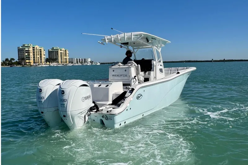Slide: The Image of 2021 Sea Fox 288 Commander boat on open water. - 10