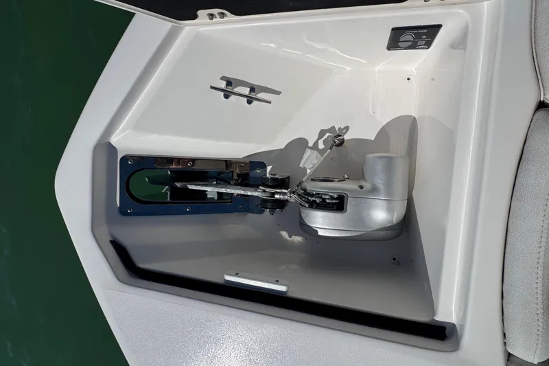 Slide: The Image of Anchor compartment of 2021 Sea Fox 288 Commander boat, featuring a windlass system. - 26