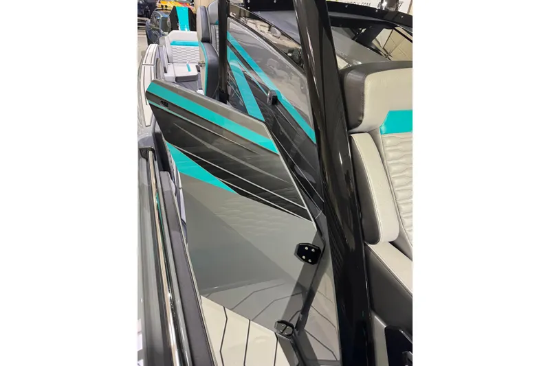 Slide: The Image of 2026 Sunsation 34 CCX boat interior with sleek design and modern seating. - 24