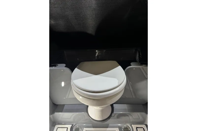 Slide: The Image of 2026 Sunsation 34 CCX boat interior featuring a modern toilet design. - 37