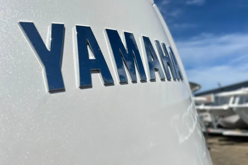 Slide: The Image of Close-up of Yamaha logo on 2026 Sea Fox 228 Commander boat. - 33