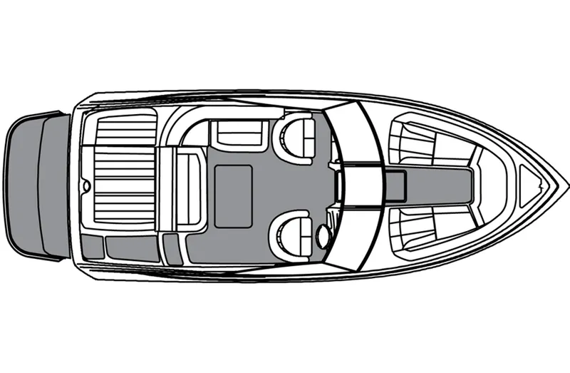 Slide: The Image of Manufacturer Provided Image: Top view layout of a 2013 Cobalt 232 boat. - 12