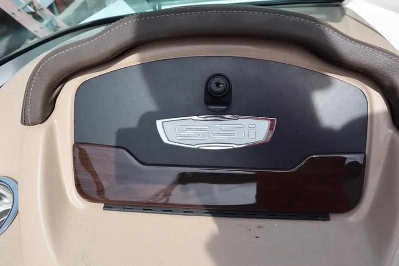 Slide: The Image of Dashboard of 2021 Chaparral 21 SSi boat with SSI emblem. - 22