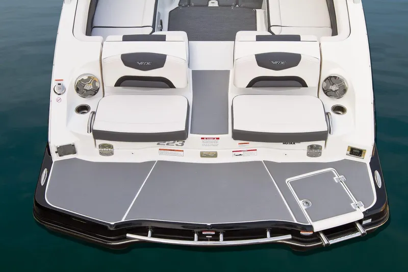 Slide: The Image of Manufacturer Provided Image: 2015 Chaparral Vortex 223 VRX boat rear deck and seating area. - 14