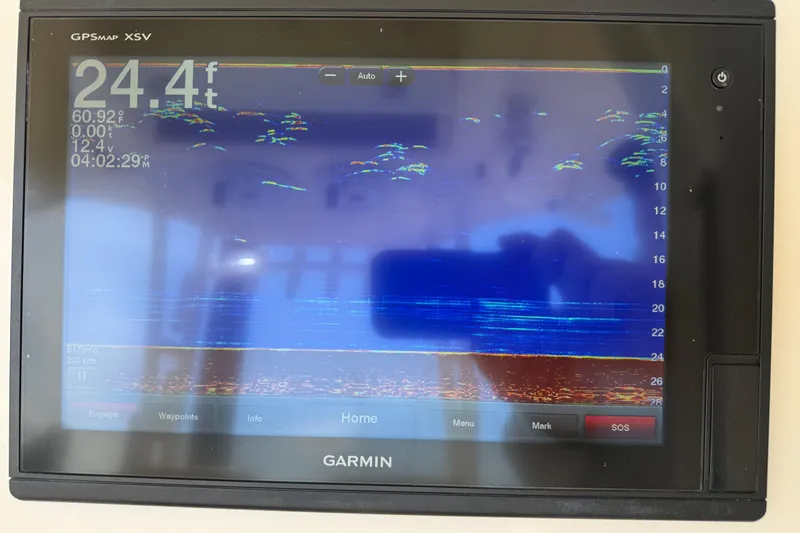 Slide: The Image of Garmin GPSMAP XSV sonar display on 2017 Cobia 296 Center Console boat. - 9