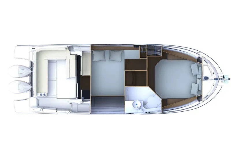 Slide: The Image of Top view layout of 2025 Beneteau Antares 9 boat interior design. - 30