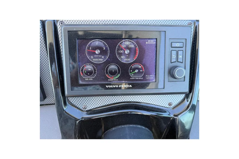 Slide: The Image of Dashboard of 2015 Cruisers Yachts 338 Bow Rider with Volvo Penta display. - 29