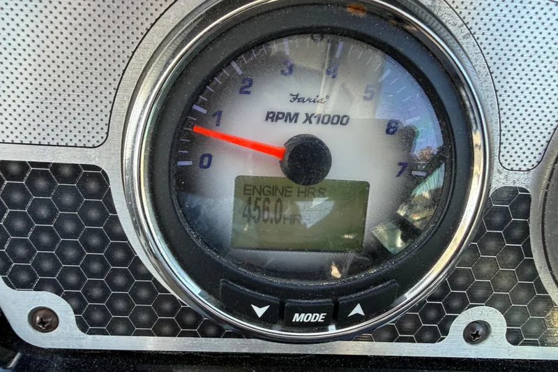 Slide: The Image of Tachometer of 2015 Cruisers Yachts 338 Bow Rider showing 456 engine hours. - 30